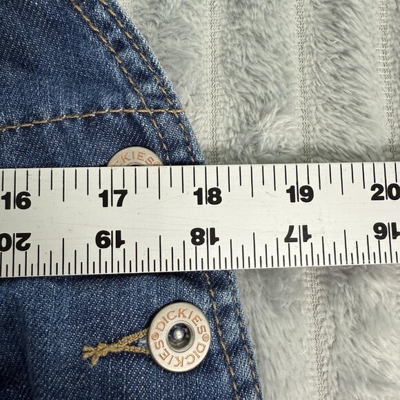 Dickies Carpenter Bib Overalls Womens Small Blue Denim Relaxed Fit Straight Leg - Picture 14 of 16